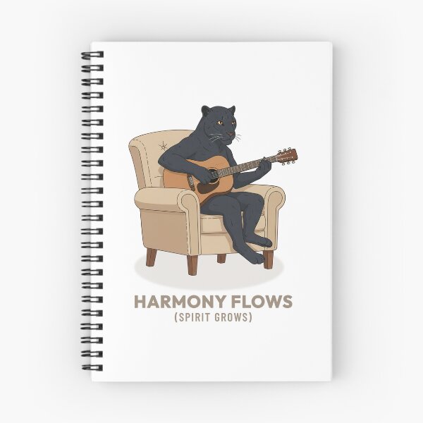 Item preview, Panther Playing Acoustic Guitar Vintage Aesthetic designed and sold by Cozy Vintage Animal.