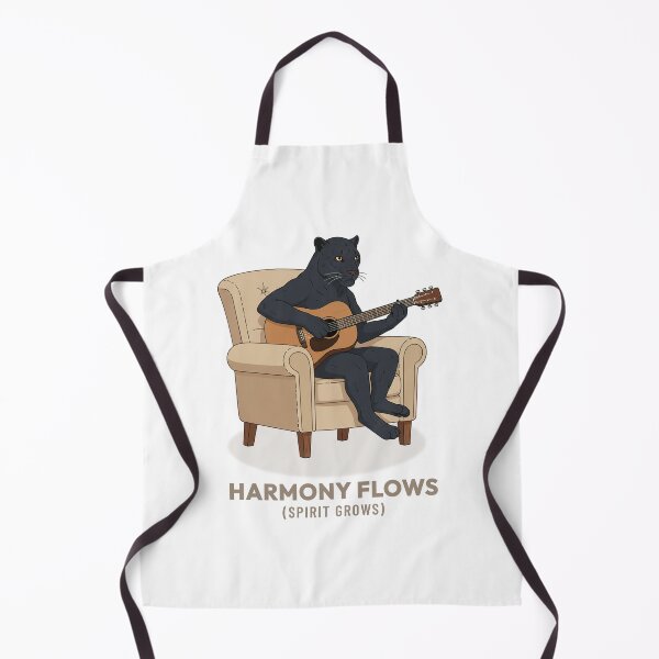 Item preview, Panther Playing Acoustic Guitar Vintage Aesthetic designed and sold by Cozy Vintage Animal.