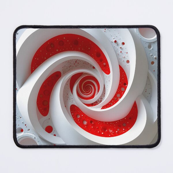 Item preview, Red and White Abstract Swirl designed and sold by Vicky Brago-Mitchell®.