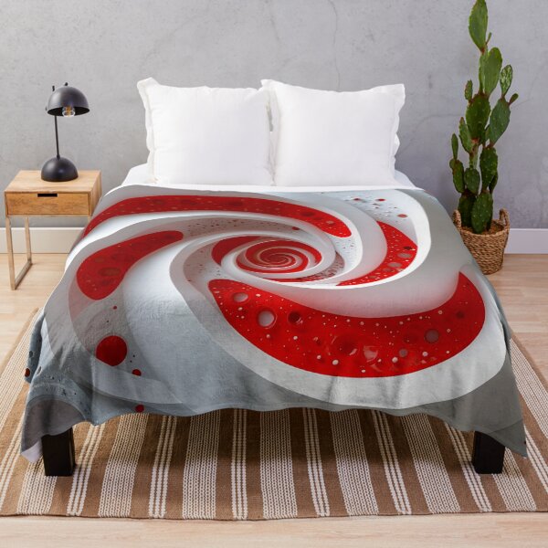 Item preview, Red and White Abstract Swirl designed and sold by Vicky Brago-Mitchell®.
