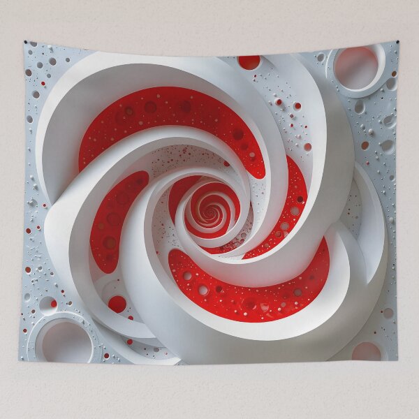 Item preview, Red and White Abstract Swirl designed and sold by Vicky Brago-Mitchell®.