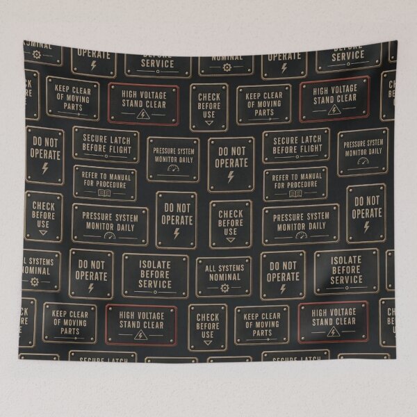 Item preview, Vintage Warning Placard Pattern — Engraved Instruction Plates designed and sold by NominalSystems.