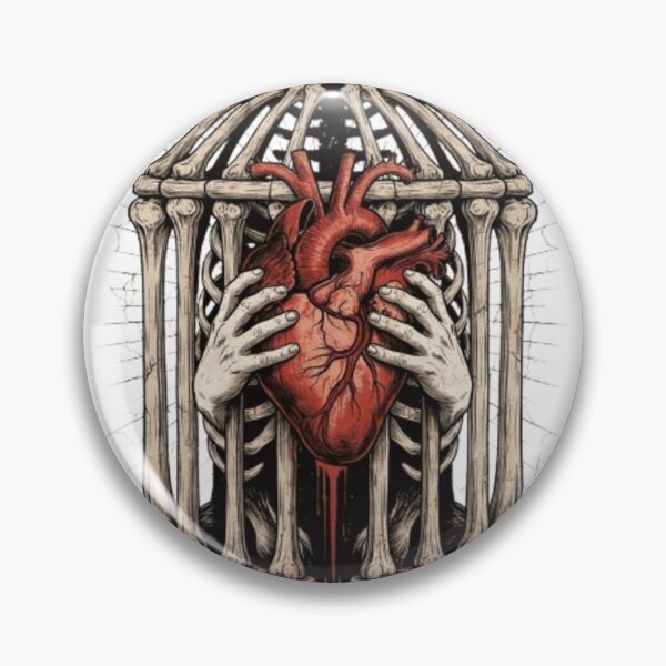 Item preview, Macabre Skull Bone Cage and Bleeding Heart designed and sold by Zacushi.