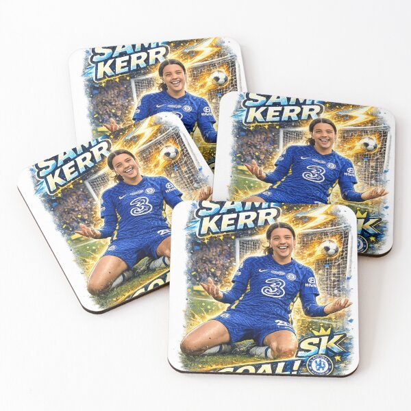Item preview, Sam Kerr Goal Celebration Cartoon | Chelsea Women’s Football Illustration designed and sold by Créat 213.