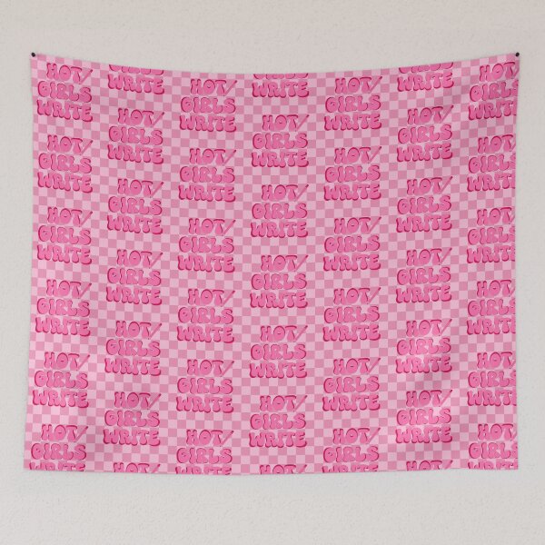 Item preview, Hot Girls Write (Pink Checkered) designed and sold by gennyevans.