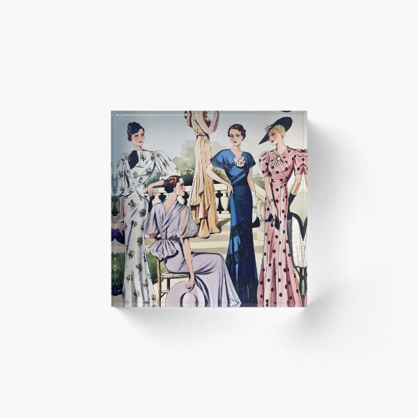 Item preview, Vintage Art Deco Garden Party Fashion Illustration | Elegant 1930s Couture | retro Glamour  designed and sold by EmiliaBassano.