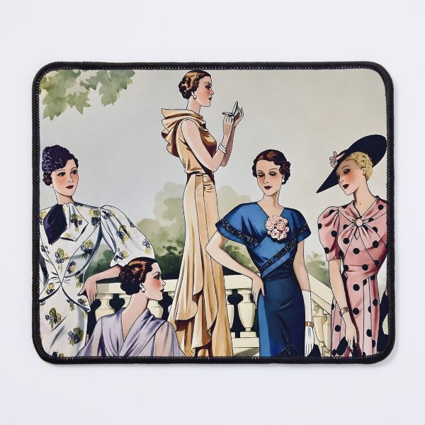 Item preview, Vintage Art Deco Garden Party Fashion Illustration | Elegant 1930s Couture | retro Glamour designed and sold by EmiliaBassano.
