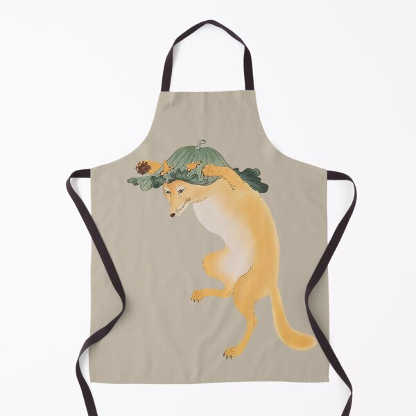 Item preview, Japanese Animal Art - Fox - Modern Ukiyo-e - Japandi, Greige designed and sold by Black Swallow.