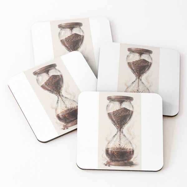 Item preview, Coffee Hourglass - Time For Coffee Watercolor Art, Espresso Beans Brewing designed and sold by ExpressoJungle.