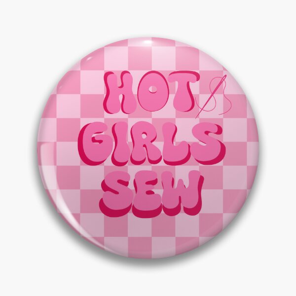 Item preview, Hot Girls Sew (Pink Checkered) designed and sold by gennyevans.