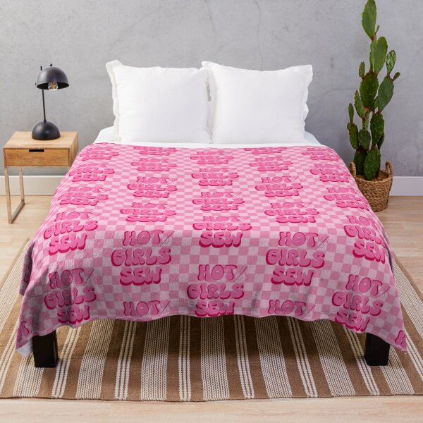Item preview, Hot Girls Sew (Pink Checkered) designed and sold by gennyevans.