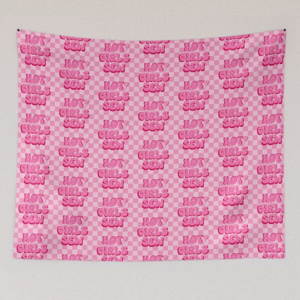 Item preview, Hot Girls Sew (Pink Checkered) designed and sold by gennyevans.