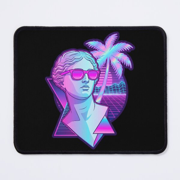 Item preview, Retro Vaporwave Greek Bust with Pink Sunglasses designed and sold by CurioStick.