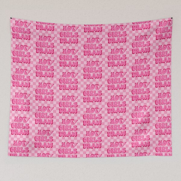Item preview, Hot Girls Draw (Pink Checkered) designed and sold by gennyevans.