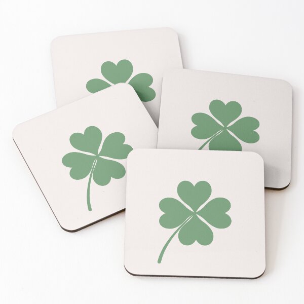 Item preview, Green Aesthetic Four Leaf Clover Heart Design, Lucky You Vibes, Shamrocks designed and sold by SpringTeaDesigns.
