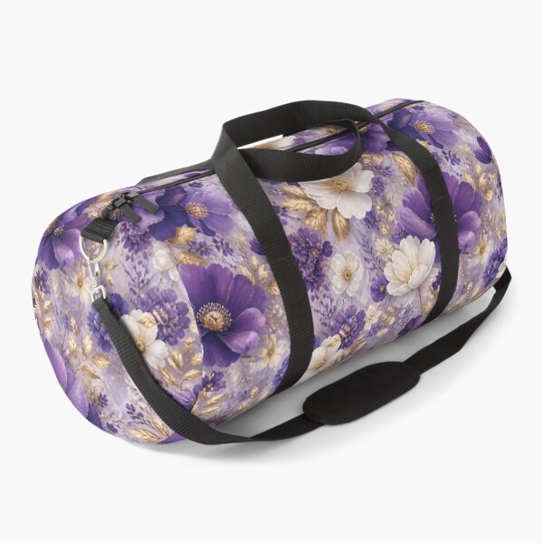 Item preview, Elegant Violet and White Floral Pattern with Gold Accents designed and sold by Lucia Amaris Art.