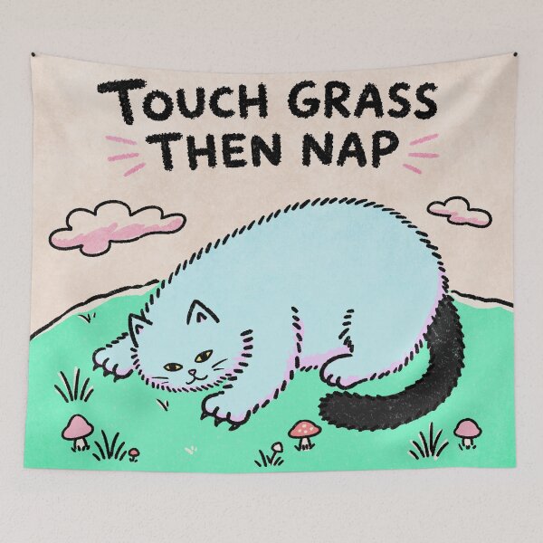 Item preview, Touch Grass Then Nap Cat designed and sold by Geta Gato.