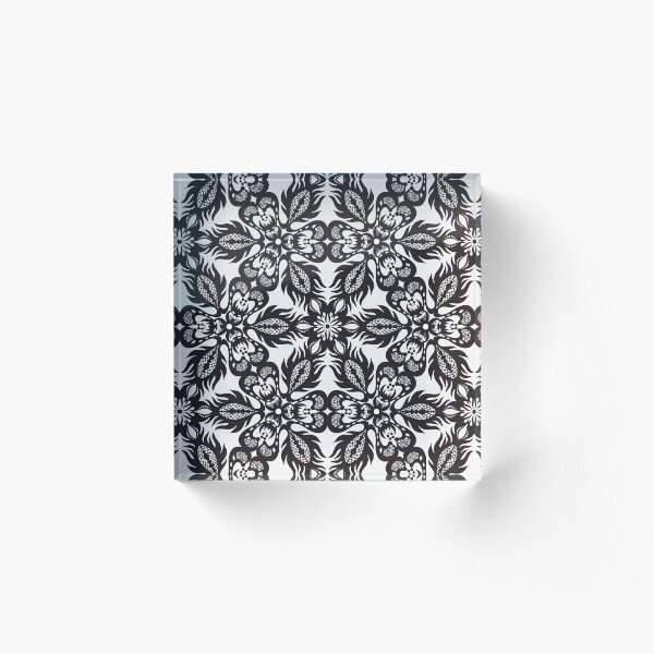Item preview, Graphic black and white seamless floral pattern designed and sold by JuliaGo.