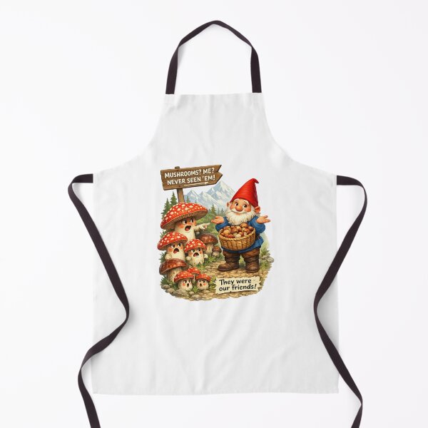 Item preview, Funny Mushroom Gnome – "Mushrooms? Me? Never Seen 'Em!" | Woodland Fantasy Humor designed and sold by Alpine-Ink.