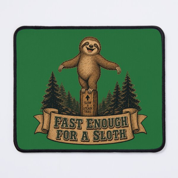 Item preview, Fast Enough for a Sloth Funny Hiking Retro Nature designed and sold by freshwear design.