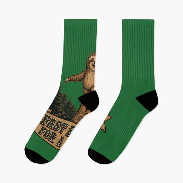 Item preview, Fast Enough for a Sloth Funny Hiking Retro Nature  designed and sold by freshwear design.
