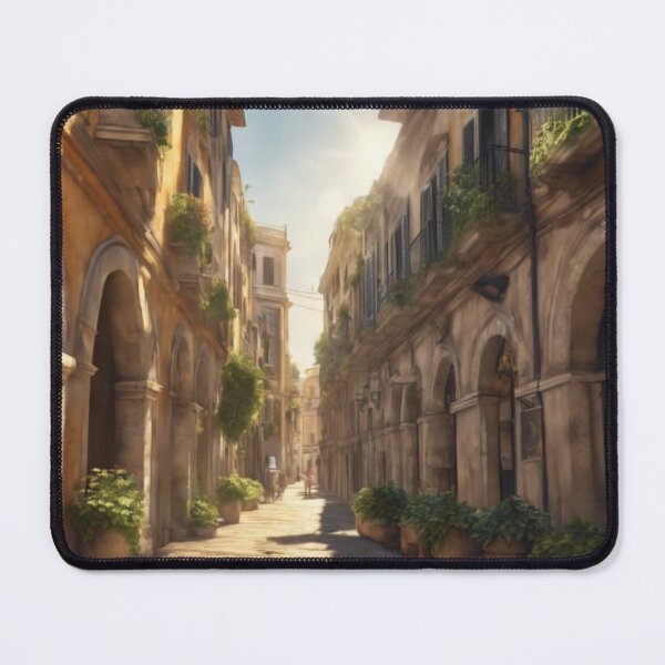 Item preview, Historic Italian Street Watercolor Landscape Sunlit Alley Art designed and sold by UmSkelig834.