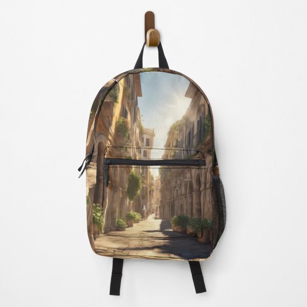 Item preview, Historic Italian Street Watercolor Landscape Sunlit Alley Art designed and sold by UmSkelig834.