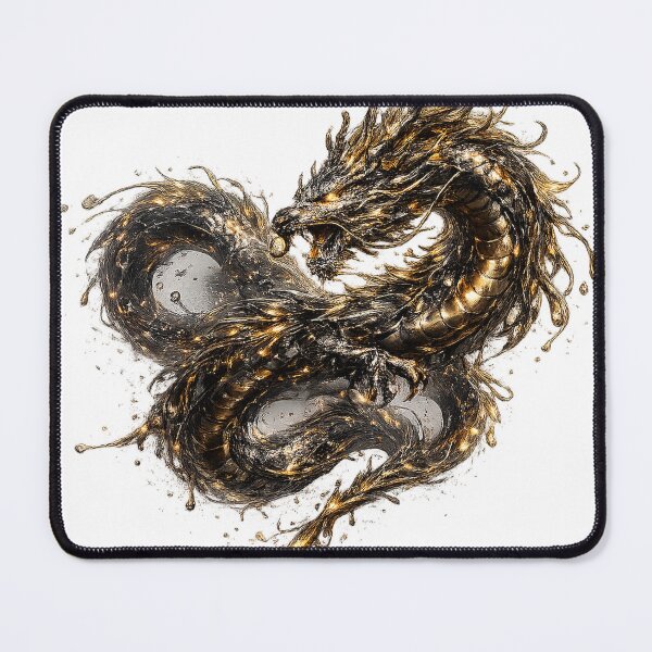 Item preview, Mercury Dragon | Obsidian Gold Liquid Metal Art  Main Tag: designed and sold by rigelcreation.
