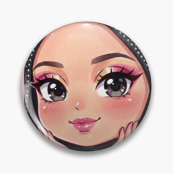 Item preview, Glam Hijabi Chibi IllustrationSparkly Hijab & Bold Makeup Art designed and sold by TheModernMuslimah.
