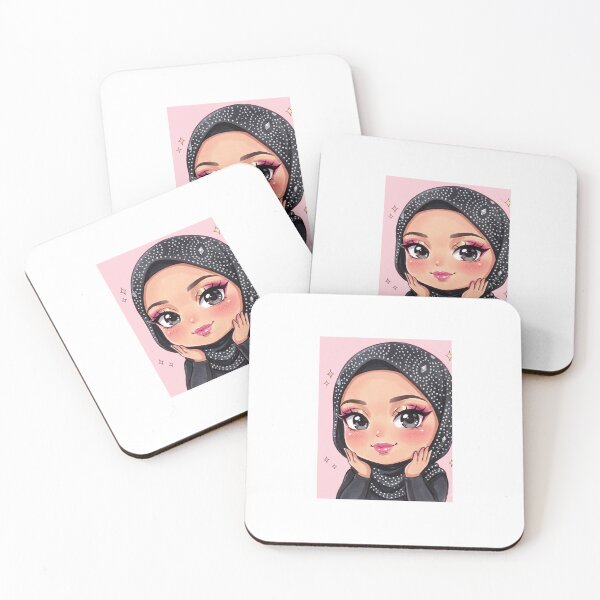 Item preview, Glam Hijabi Chibi IllustrationSparkly Hijab & Bold Makeup Art designed and sold by TheModernMuslimchibi&more .