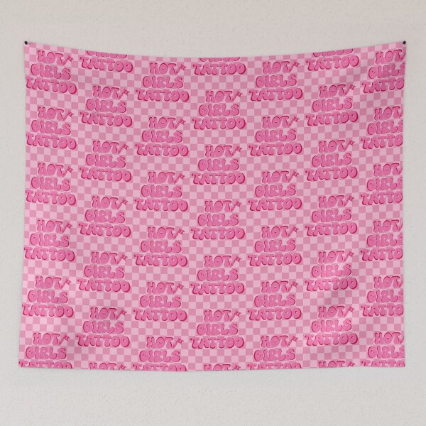 Item preview, Hot Girls Tattoo (Pink Checkered) designed and sold by gennyevans.