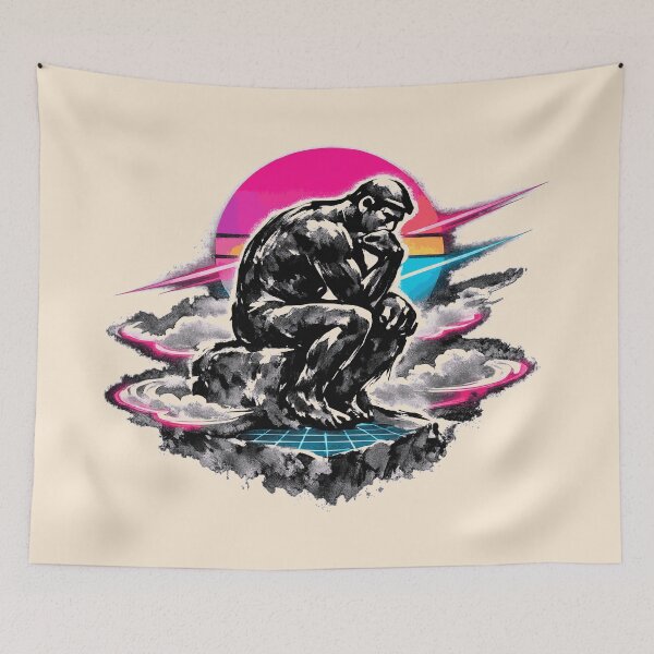 Item preview, Neon Retro Synthwave Contemplation designed and sold by KungPowUnicorn.