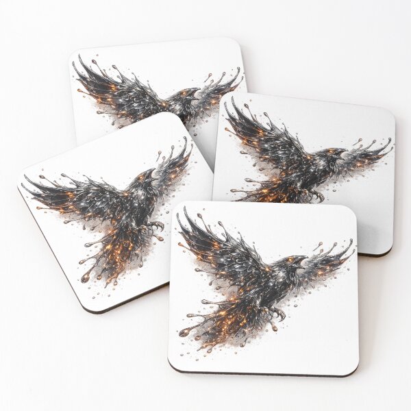 Item preview, Chrome Raven | Inferno Copper Liquid Metal Art designed and sold by rigelcreation.
