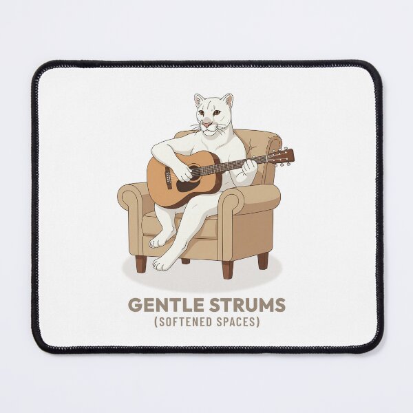 Item preview, White Puma Playing Guitar Vintage Aesthetic designed and sold by Cozy Vintage Animal.