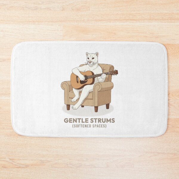 Item preview, White Puma Playing Guitar Vintage Aesthetic designed and sold by Cozy Vintage Animal.