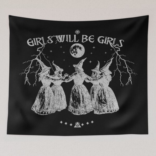 Item preview, Girls Will Be Girls - Feminist Witch designed and sold by delllsdesigns.