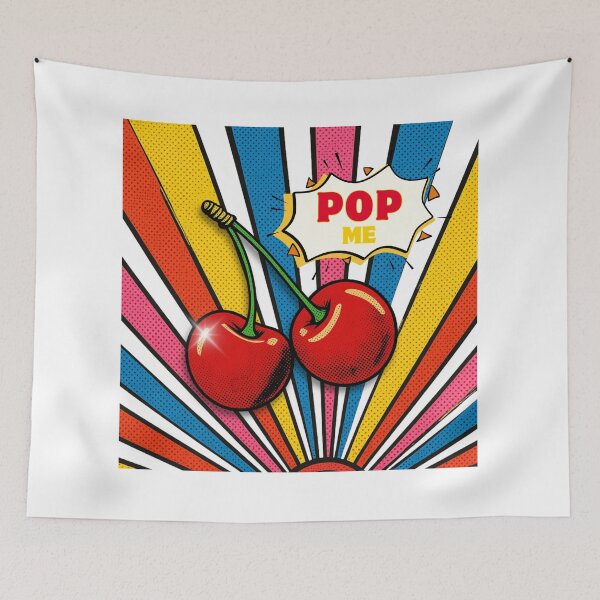 Item preview, Pop Me Cherry – Retro Pop Art Cherry Design designed and sold by Palette & Hue.