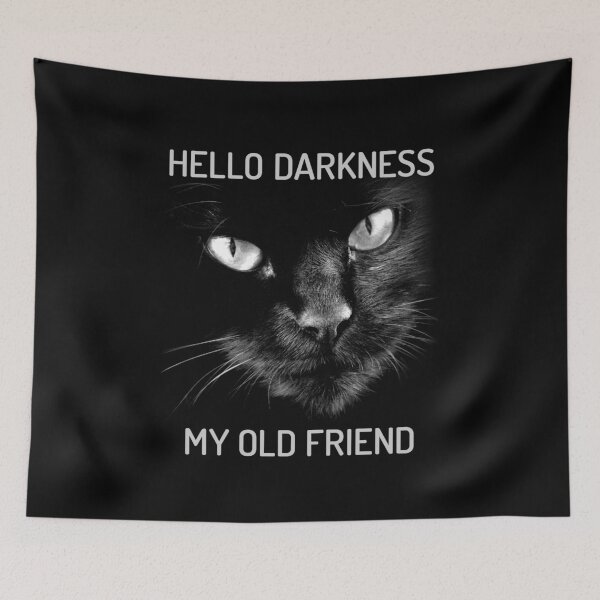 Item preview, Hello Darkness My Old Friend Cat - V2 Short Whiskers designed and sold by GritFX.