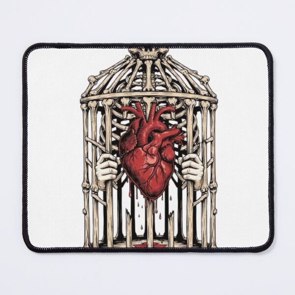 Item preview, Bleeding Heart in Broken Bone Cage Gothic Art designed and sold by Covenist.