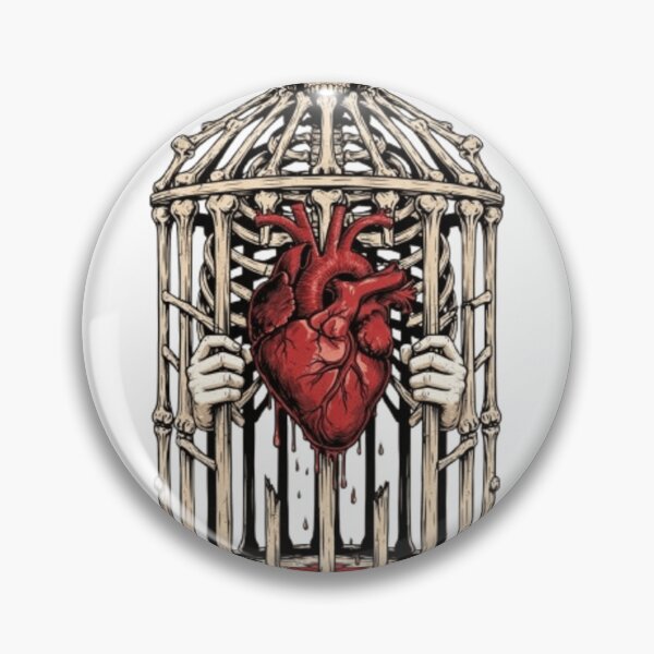 Item preview, Bleeding Heart in Broken Bone Cage Gothic Art designed and sold by Zacushi.