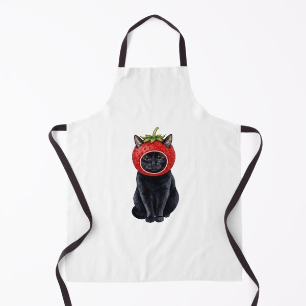 Item preview, Kawaii Fruit Kitty | Black Cat & Strawberry designed and sold by KittyClosetStore.