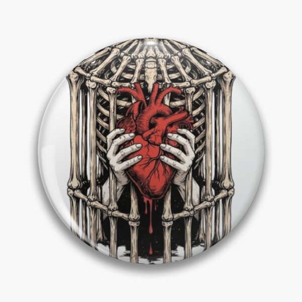 Item preview, Clutched Bleeding Heart and Skull Bone Cage designed and sold by Zacushi.