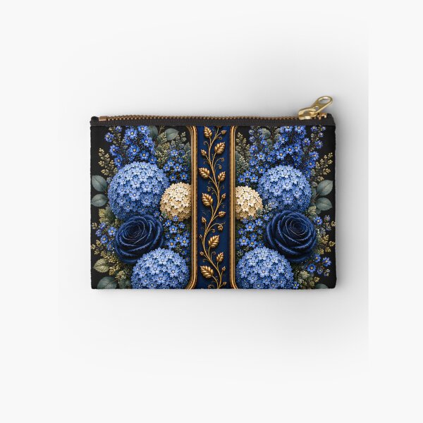 Item preview, Elegant Letter I Monogram with Blue Hydrangeas & Gold Botanical Design | Luxury Floral Initial Art designed and sold by MoodLay.