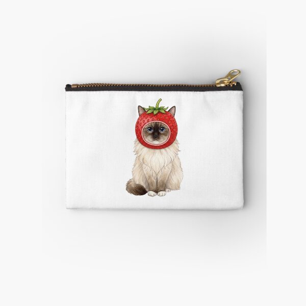 Item preview, Kawaii Fruit Kitty | Ragdoll Cat & Strawberry designed and sold by KittyClosetStore.