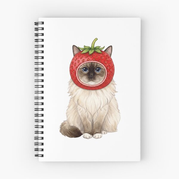 Item preview, Kawaii Fruit Kitty | Ragdoll Cat & Strawberry designed and sold by KittyClosetStore.