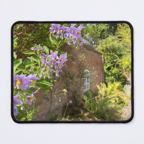 Item preview, Flowers in front of a brick building designed and sold by ForestedDesigns.