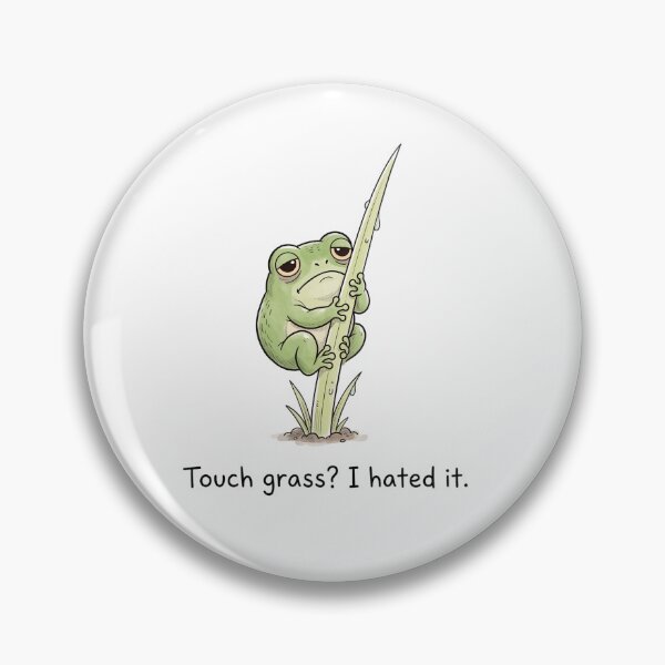 Item preview, Touch Grass I Hated It Sarcastic Frog Kawaii Sticker designed and sold by Ink & Void Co..