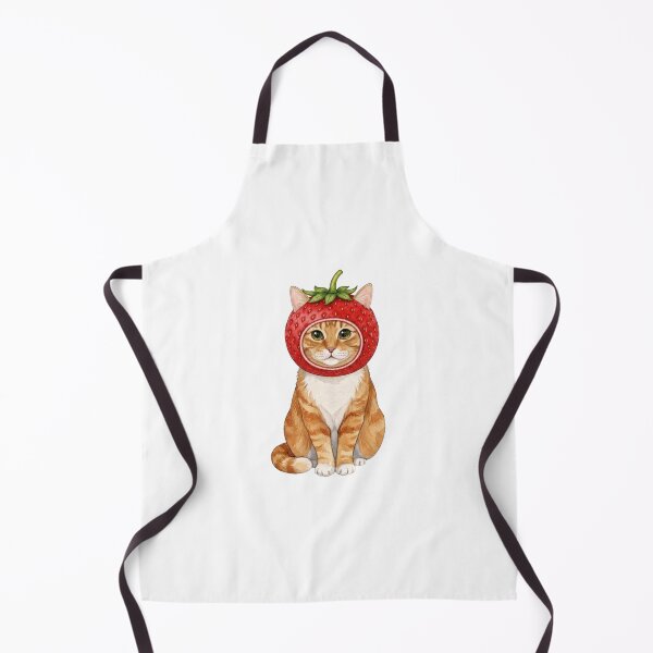 Item preview, Kawaii Fruit Kitty | Orange Tabby/Ginger Cat & Strawberry designed and sold by KittyClosetStore.