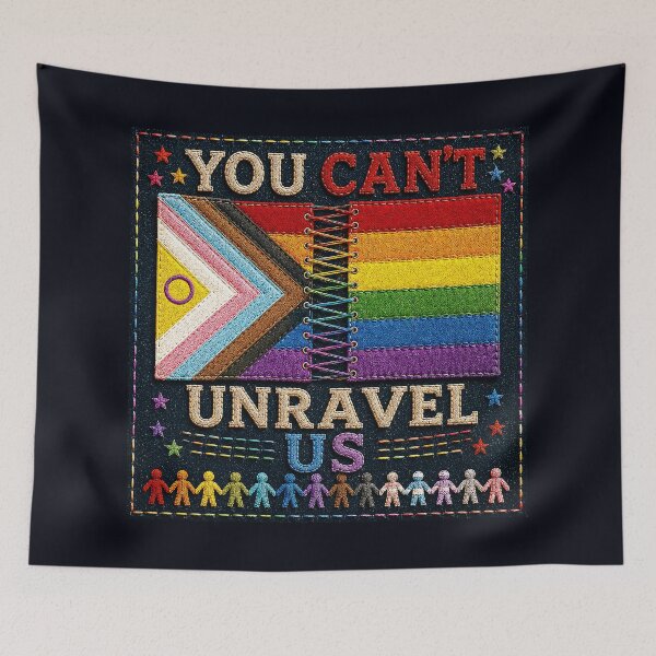 Item preview, ✂️ STITCHED TOGETHER COLLECTION ✂️- ❤️ - PRIDE UNITY - You Can't Unravel Us designed and sold by WheelieGdArt.