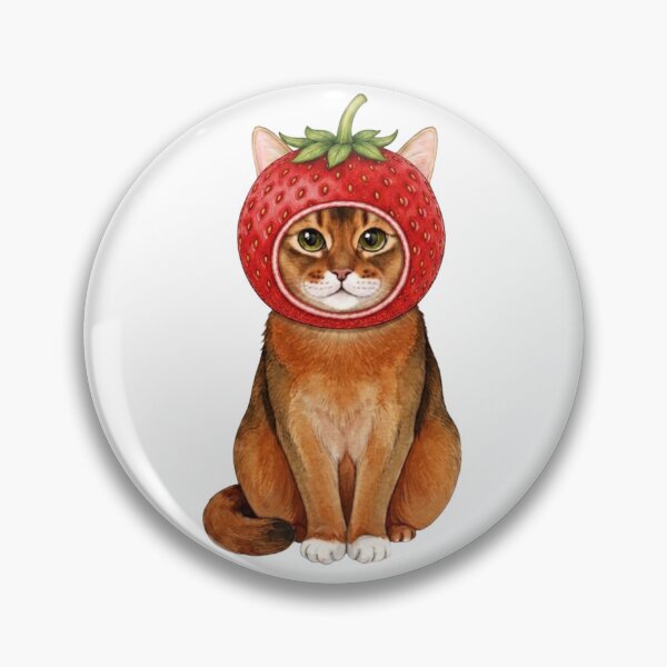 Item preview, Kawaii Fruit Kitty | Abyssinian & Strawberry designed and sold by KittyClosetStore.